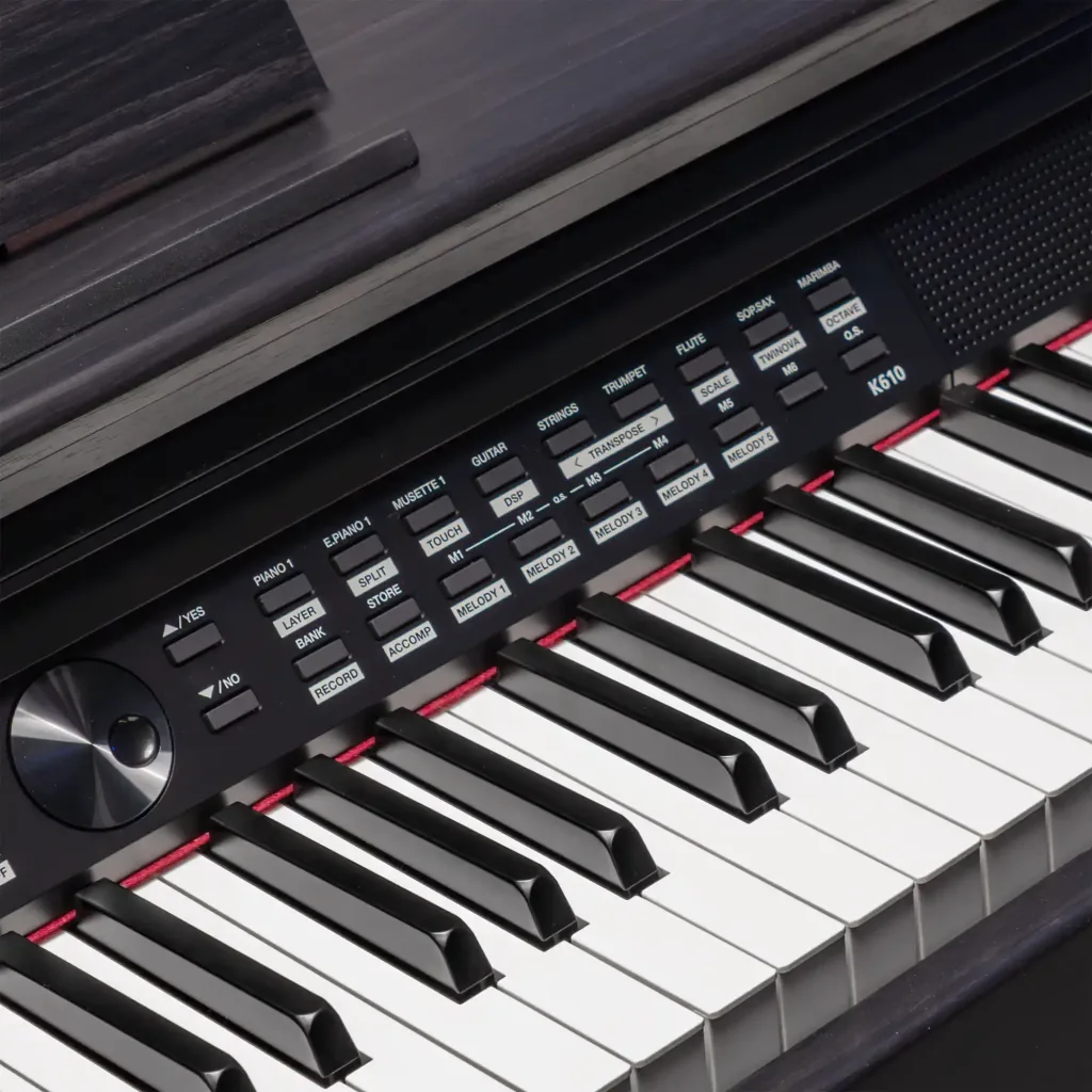 Khu vực điều khiển các chức năng âm thanh trên đàn piano điện Kurtzman K610